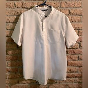 Men's Beige Short Sleeve Shirt